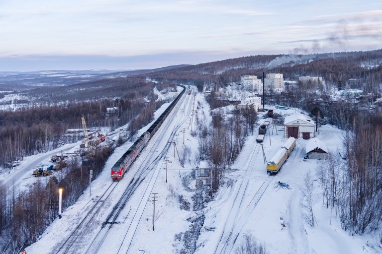 Железная дорога, вид сверху